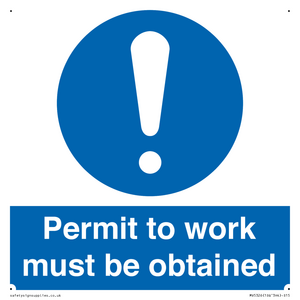Permit to work must be obtained